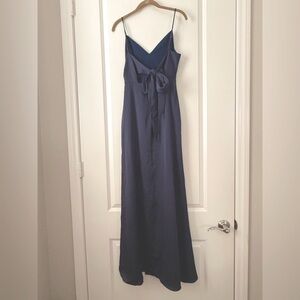 NWT AQUA Bow Back Evening Gown Dark Navy Blue 4